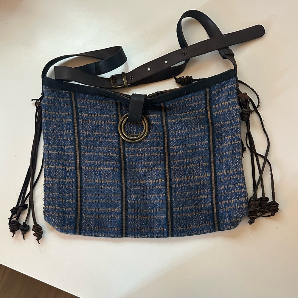 Jadetribe Woven Hobo with leather tassels and adjustable strap